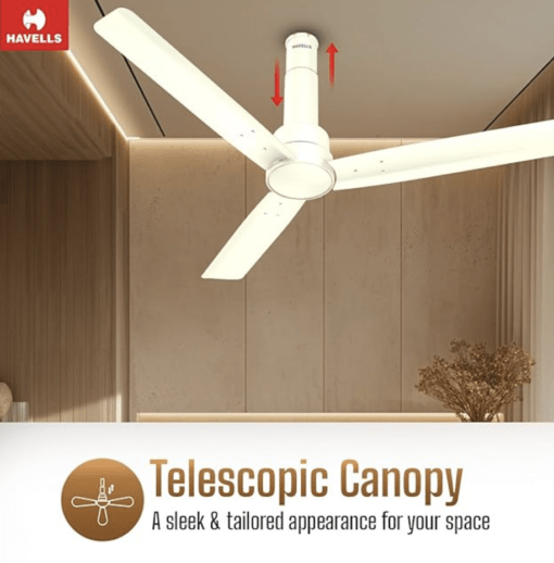Havells 1200mm Elio BLDC Motor Ceiling Fan | Remote Controlled, High Air Delivery Fan | 5 Star Rated, Upto 60% Energy Saving, 2 Year Warranty | (Pack of 1, Bianco) - Image 3